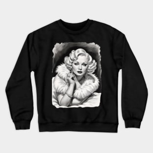 Mae West Black and White Portrait Crewneck Sweatshirt